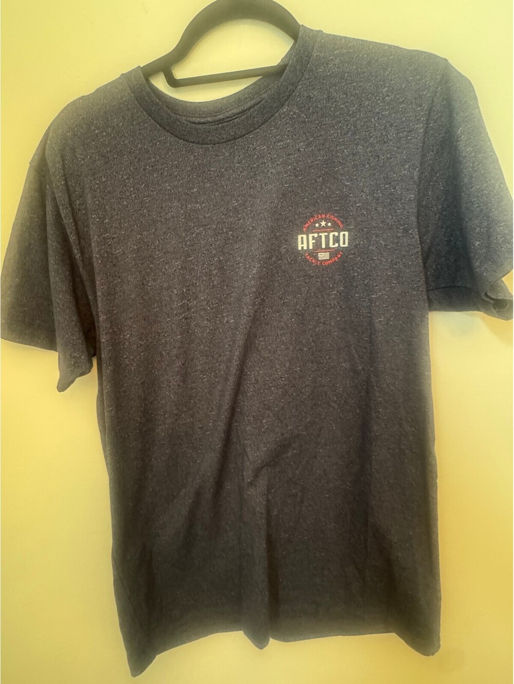 AFTCO heather navy graphic T-shirt
